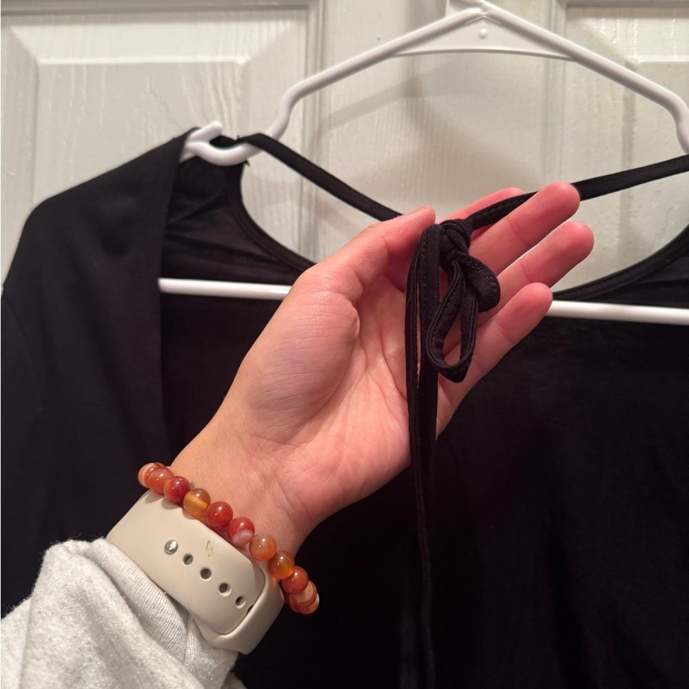NWT SHEIN BAE Tie Backless Crop Tee BLACK SIZE Small - Picture 4 of 12